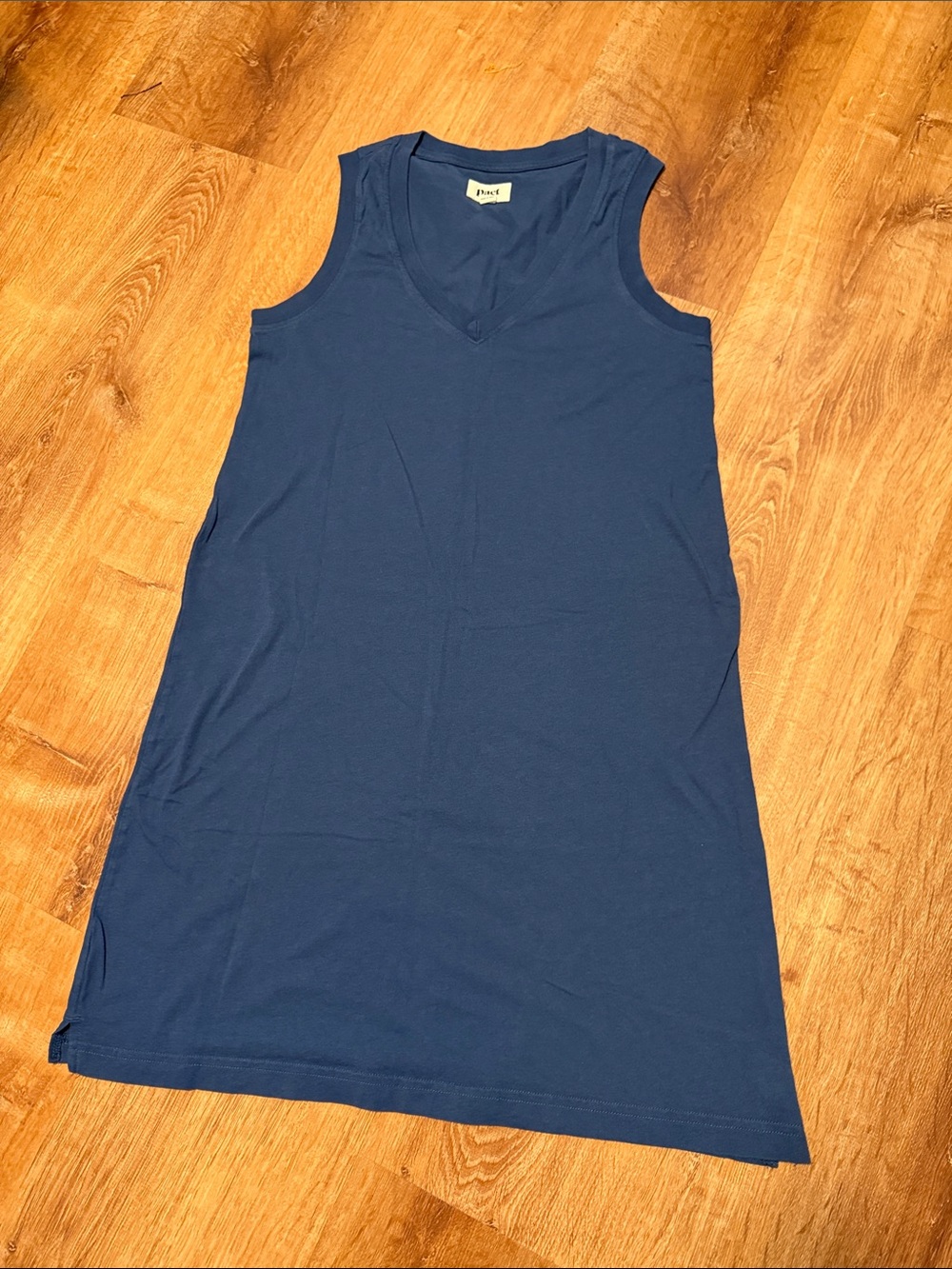 Pact Navy Sleeveless V-Neck Shift Dress